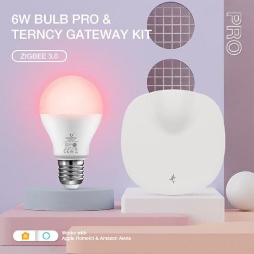 GLEDOPTO Zigbee 3.0 Smart 2000-6500K LED Light Bulb 6W Pro Terncy Home Center Kit Compatible with Apple Homekit Voice Control