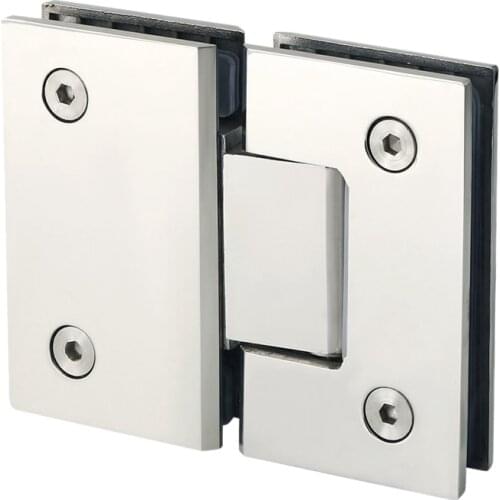 HHO-Heavy Duty 180 Degree Glass Door Cabinet Showcase Cabinet Clip Glass Shower Door Hinge Replacement Parts Stainless Steel Pol