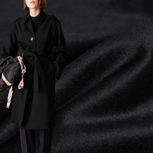 Red Raspberry Black Gloss Overcoating Cashmere Wool Materials Women Suits Pants Overcoat DIY Cloth Fabrics Freeshipping