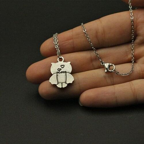 Lanseis 1pcs cute animal necklace pendant for women, little exquisite owl pendant
