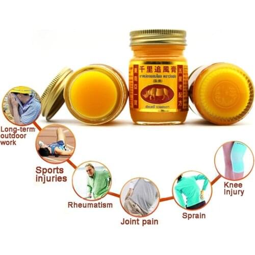 HOT! Thai Active Analgesic Ointment Pain Relief Treat Swelling,Bruises,Rheumatoid Arthritis,Frozen Shoulder 5 Star Formula Gold