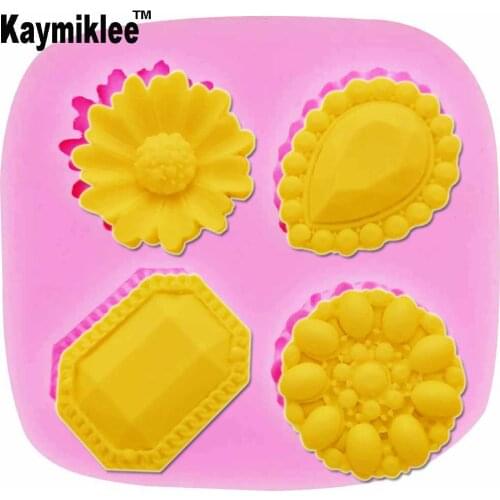 M847 Flower Gem Diamond Silicone Mold Fondant Mould Cake Decorating Tools Chocolate Gumpaste Mold, Sugarcraft, Cake Decorating