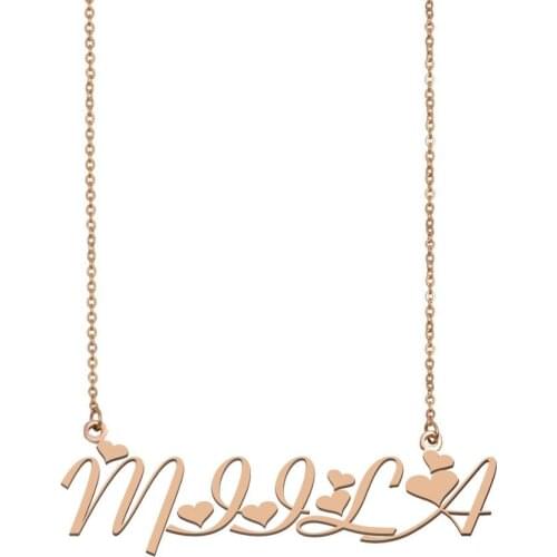 MIILA Name Necklace , Custom Name Necklace for Women Girls Best Friends Birthday Wedding Christmas Mother Days Gift