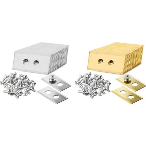 30 Pcs Double Hole Stainless Steel Lawn Mower Cutting Blade Kit with Screws Anti-Rust Durable Robotic Lawnmower Cutter Replaceme