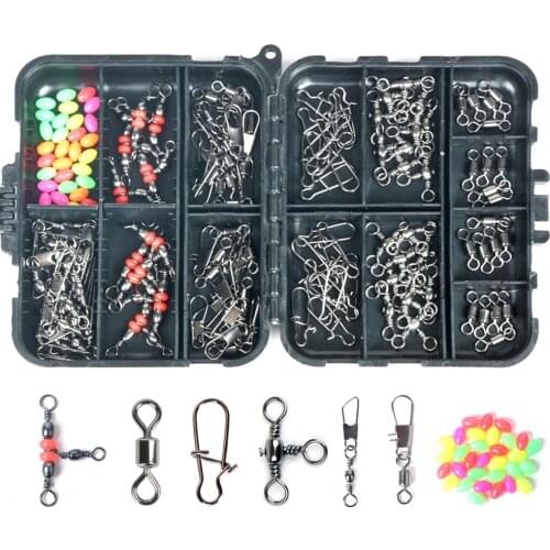 140 Pieces of Lure Fishing Accessories Fishing Gear Set Cross-border Swivel Connector Sea Fishing Rock Fishing Set Box