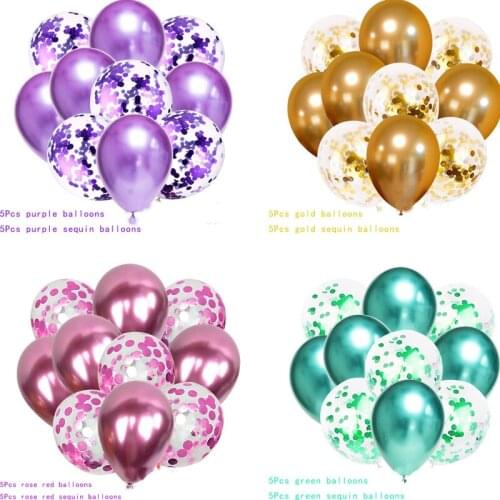 10pcs 12Inch sequin balloon set aluminum foil sequin balloon wedding birthday party balloon decoration confetti balloon JJ186