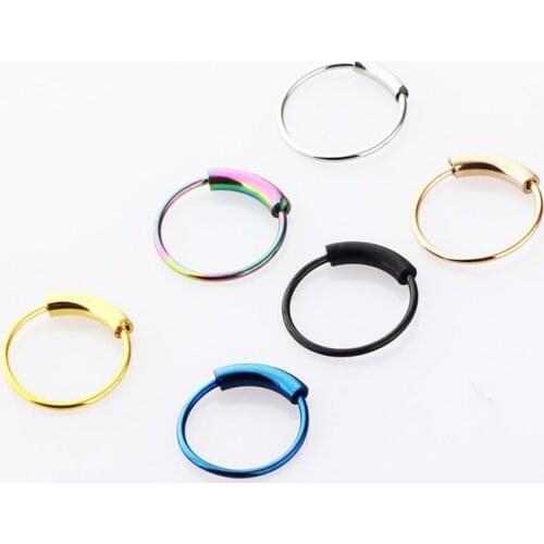 New 1PC Steel Hinged Clicker circle ring Piercing Nose Ring Hoop Lip Ear Ring Body Jewelry Piercing Clip Gift