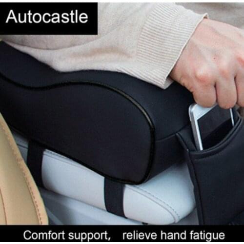 Dossy Car Armrest Pad Cushion Mat Covers with Cell Phone Pocket Handrail