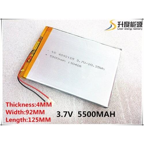 Polymer battery 9 inches tablet battery domestic the built-in rechargeable battery 3.7V 5500 mah 4092125 free shipping