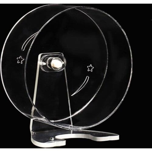 Transparent Acrylic Hamster Running Exercise Wheel Hedgehog Racing Training Toy