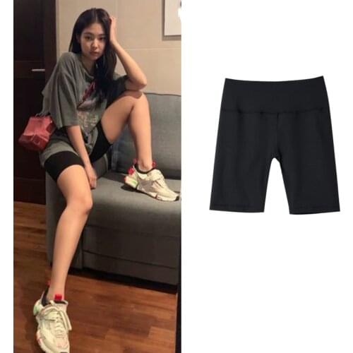 Kpop IU EXO Shorts Summer New Sports Patchwork Elastic Skinny Soft Women Shorts Girls Students Lady Casual Slim Running Shorts