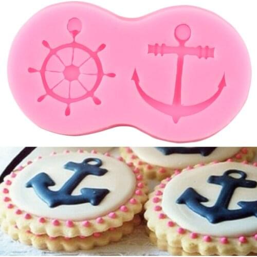 Boat Anchor Silicone Mold Cupcake Topper Sugarcraft Fondant Cake Decorating Tools Chocolate Making Mould Candy Clay Resin Molds