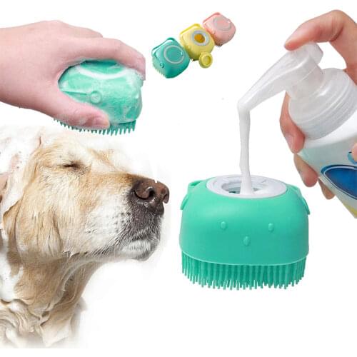 Pet Dog Silicone Massage Bath Brush Soft Bathroom Puppy Silicone Pet Accessories for Dog Cat Soft Silicone Brushes Bathing Tools