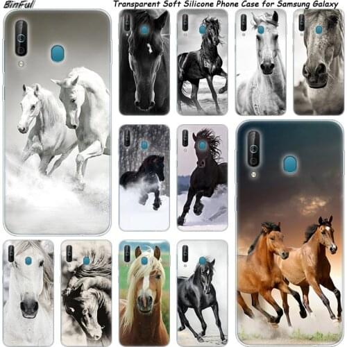 Hot Horses Running Silicone Phone Case For Samsung Galaxy A80 A70 A60 A50 A40 A40S A30 A20E A2CORE M40 Note 10 Plus 9 8 5 Cover