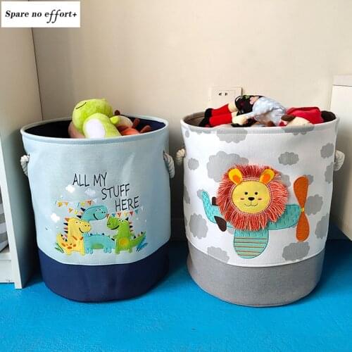 Foldable Baby Laundry Basket Cute Dinosaur Toy Storage Bucket Dirty Clothes Box Canvas Organizer Cartoon Animal