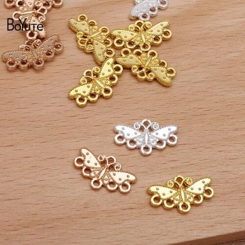 BoYuTe (200 Pieces/Lot) 11*18MM Metal Alloy Butterfly Charms Connector DIY Handmade Jewelry Findings Components