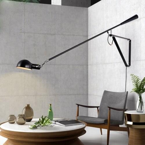 Post-modern Wall Lamp Industrial Iron Long Arm Wall sconce for Living Room Bedroom Study Nordic Loft Decor Wall Light Fixtures