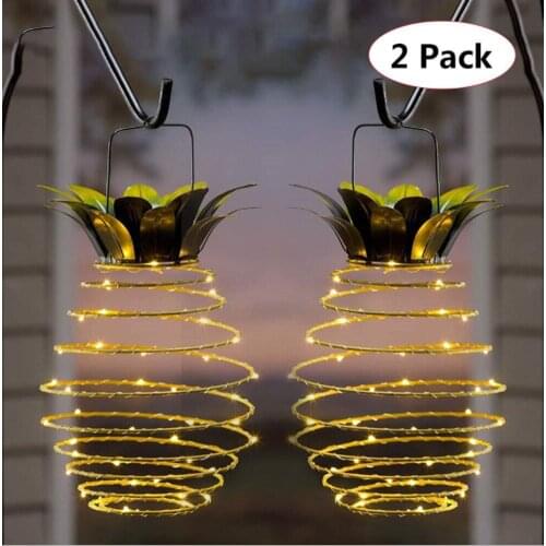 LED Hanging Solar Light Solar Pineapple Light Waterproof Solar Lantern For Garden Yard Patio Lawn Balcony Path Solar Lamp