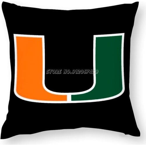 U Of Miami Pillow Case Customize Pillowcase Modern Home Pillow Covers Decorative University Of Miami University Of Miami Miami 3