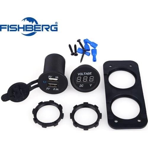 USB LED Digital Voltmeter Car DC12V 24V Motorcycle USB 5v 2.1A/1A Waterproof Car Charger adapter Power Socket For Boat Auto