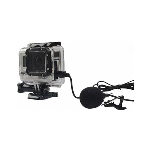 High quality Clip On Mini USB Lapel Mobiloe Phone Microphone Hands Free Mic Black Color Hot Sale for GOPRO Hero 3 GO PRO 4