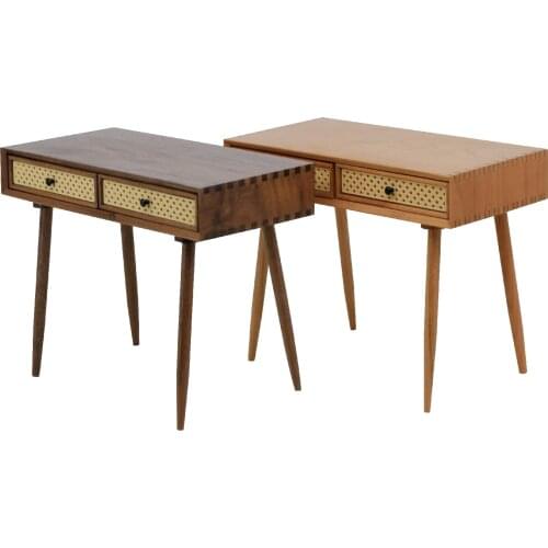 1/6 bjd ob11 miniature dollhouse furniture Mini model desk/solid wood table/double drawer table