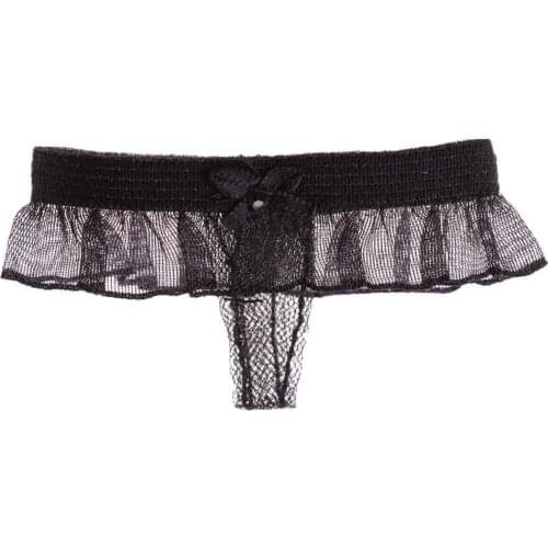 1/6 Scale Bow Knot Thong Briefs with Lace Ruffle for 12 inch HT, PH, JIAOU, CY Girls Female Body