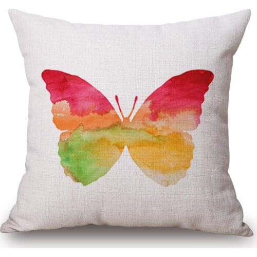 1Piece Square 45*45cm Cotton Linen Decorative Pillow Case Cover Brief Color Ink Painting Animal Pattern Pillowcase for House New