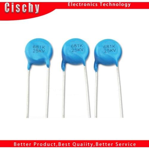 1pcs/lot High voltage ceramic chip capacitor 25kv 68 k 680 pf 25000 v In Stock