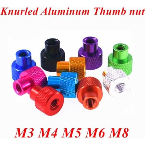 10pcs M3 M4 M5 M6 M8 through-hole Frame Hand Nut Knurled Aluminum Thumb nut for Locking airflame aluminum alloy Tighten Handnut