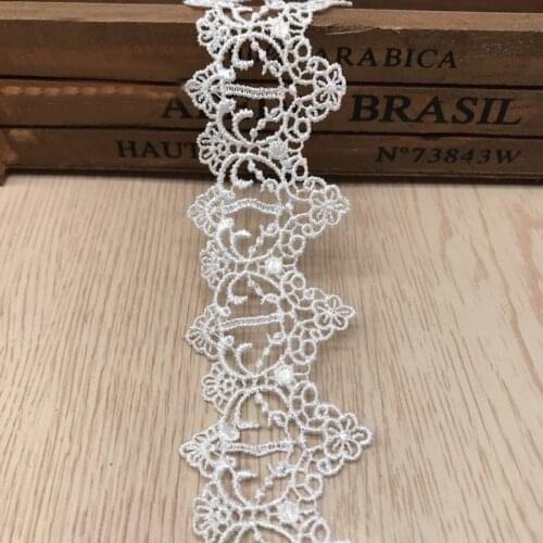 15yards/lot DIY Trim Sew Craft White Black Polyester Lace Trim Applique Embroidery Water soluble lace/clothing materials lace