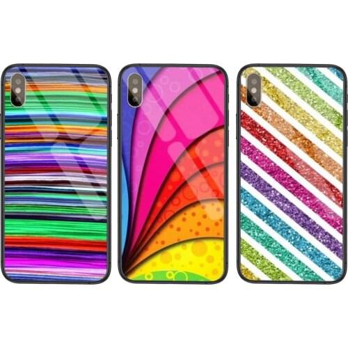 Colorful Rainbow Pastel Striped For Huawei Honor 8A 8C 8X 9 9A 9I 9X 10 10I 10X 20 20I 20S V10 V40 Lite P9 Shop Black Cover