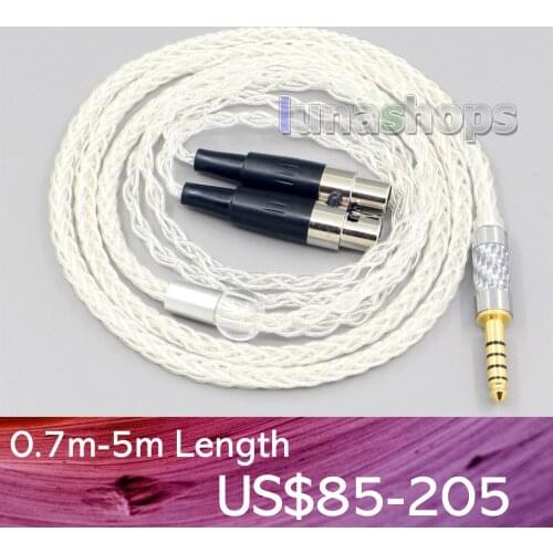 LN006452 99% Pure Silver 8 Core XLR Headphone Earphone Cable For HEDD Air Motion Transformer HEDDphone ONE