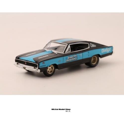 Metal 1:64 CAR Model M2 Alloy Toy Car 1966 DODGE CHARGER Black Blue Strip HEMI Without Box Collect Toy Figures