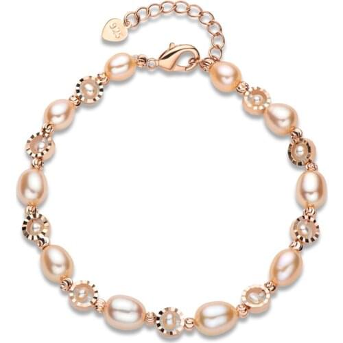 Lnngy New 14k Gold Filled Clasp Fashion Twisted Bracelet 100% Genuine Cultured Freshwater Pearl Jewelry Bracelet Bangle Gifts