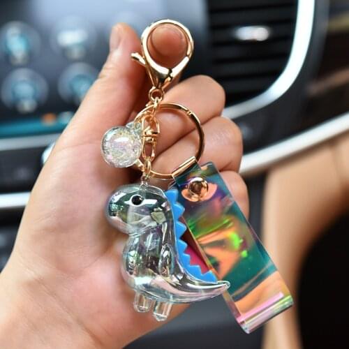 New Acrylic Dinosaur Doll Keychain Cute Animal Charm Key Chains Creative Car Bag Pendant Keyring for Women Men Gift Keychains