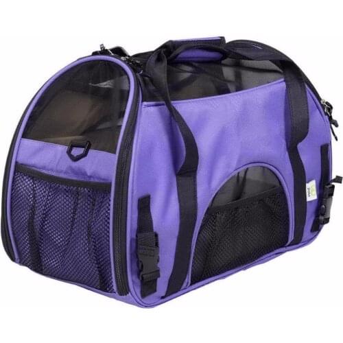 Portable dog bag for small dogs Folding Mesh Breathable pet carrier bag carry for dogs cats Inner Fleece Pad Zipped Doors
