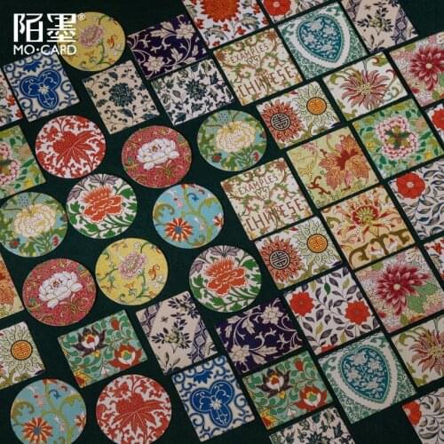 46P Persian Floral Colored Stationery Sticker Scrapbook Creative DIY Handmade Diary Journal Decorative Adhesive Seal Supplies