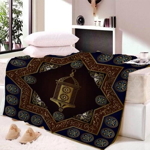 Portable Prayer Blanket with Compass Kneeling Poly Blanket for Muslim Islam Prayer Blanket