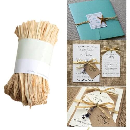 Raffia Natural Rope DIY Crafts Wedding Invitation Gift Wrap Ribbon Packing Rope Raffia Straw Rope Wedding Party Decoration