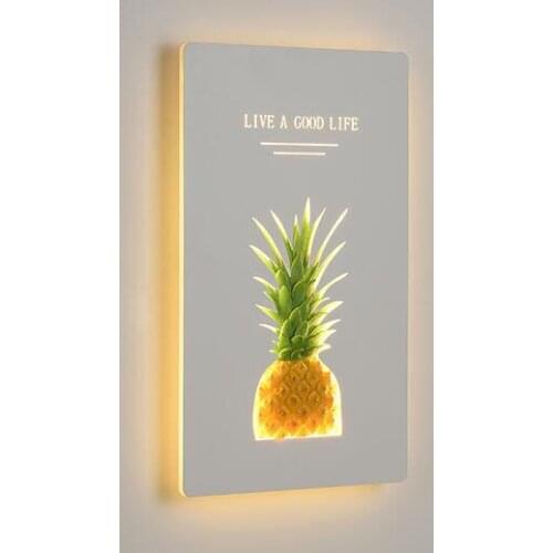 Nordic creative pineapple led wall lights restaurant aisle sconce living room sofa wall bedroom bedside wall light Бра