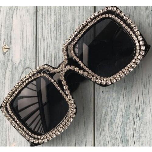 2019 new diamond oval retro fashion Europe and America ladies personality sunglasses UV400