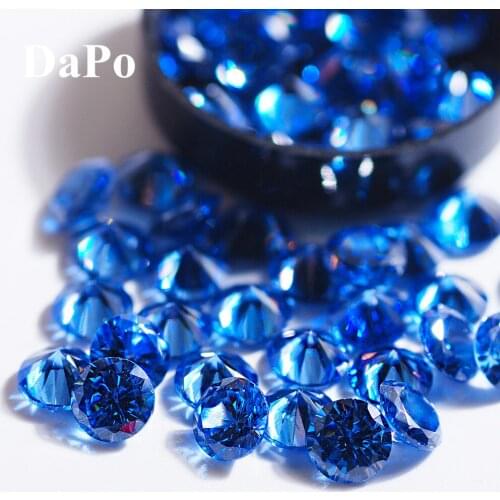 Super Sparkling Sapphire Crystal Cubic Zirconia Round Shape Exquisite Clear Gemstone 6mm 50pcs For Nail Art Jewelry Decoration
