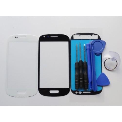 Black Blue White outer glass for samsung S3 mini GT-i8190 lcd touch screen digitizer front glass lens & tools & adhesive