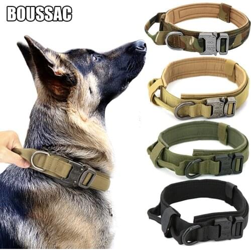 Military Tactical Dog Collar German Shepard Medium Large Dog Collars For Walking Training Duarable Dog Collar Control Handle