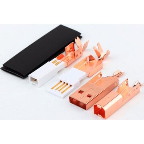 High Quality Gold/Rose Plated USB Connector USB A+USB B Type A-B Plug For DIY USB Cable