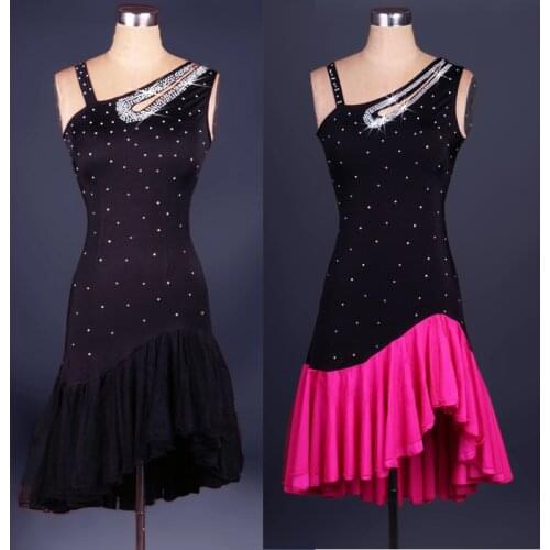 High-end flash diamond Latin dress Elegant skirt Latin dance costume adult woman New Latin dance skirt