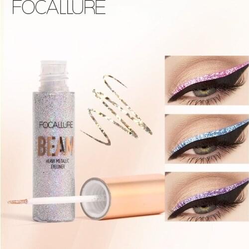 FOCALLURE Liquid Glitter Eyeliner Waterproof Eye cosmetics beauty Long-lasting Shimmer Shine Eye Liner Makeup