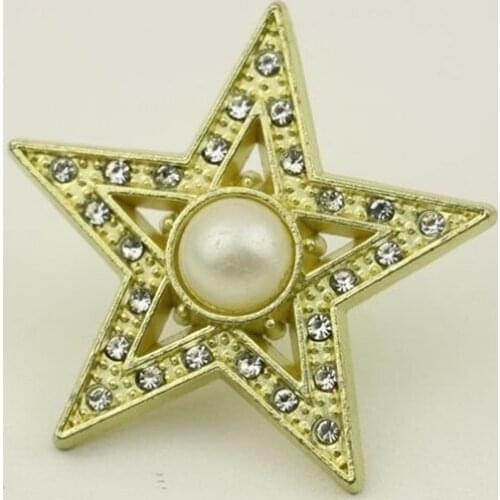 10pcs Luggage Hardware Decorative Accessories Rhinestone Pentagram Pearl Pattern DIY Bag Clothing Shoes and Hats Ornament