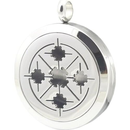 10pcs 30mm Silver Round New Design Boom Aromatherapy Oils Stainless Steel Perfume Diffuser Locket Necklace Pendant